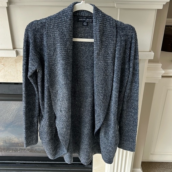 Barefoot Dreams CozyChic Lite Circle Open Front Cardigan Marled Blue XS Small - Picture 1 of 7